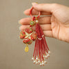 Song Brocade Four Leaf Clover Keychain with Tassel