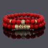 Crown Charm Double Wrap Bracelet, 8mm Beads
