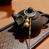 Brass Gourd Keychain with Five Emperor Coins, Feng Shui Decoration