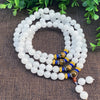 White Golden Jade Beads Bracelet and 108 Mala Necklace