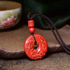 Cinnabar Peace Buckle Pendant with Return Pattern