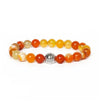 Stone Bead Bracelet with Crown Charm