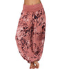Flower Leaves Pattern Loose Harem Trousers Women's Yoga Pants