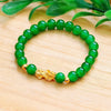 Pixiu Bracelet with Glass Beads and Gold-Tone Charm