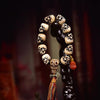 Carved Camel Bone Skull Bracelet with Tassel