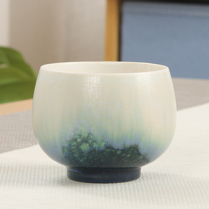 Green Ceramic Teacup Kung Fu Tea Cups Japanese Style