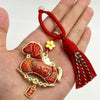Song Brocade Tassel Keychain with Lucky Charms