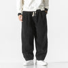 Men's Corduroy Harem Pants with Drawstring Waist and Pockets