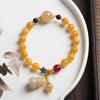 Golden Silk Jade Gourd Charm Bracelet