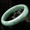 Attract Wealth Protection Jade Bangle Handmade Green Stone Bracelet