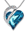 Love Heart Birthstone Necklace Pendant