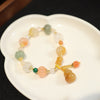 Golden Silk Jade Gourd Charm Bracelet