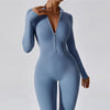 Women Zipper Long Sleeve Shapewear Jumpsuit Sports Fitness Yoga Bodysuit