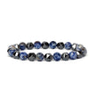 Faceted Stone Bead Bracelet with Hematite, 8mm