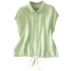 Women's Cotton Sleeveless Button Down Shirt