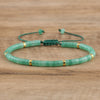 Natural Stone Disc Bead Bracelet with Adjustable Cord