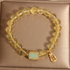 Natural Citrine Bracelet with Five Scriptures Charm