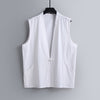 Men's Linen Sleeveless Vest with Chinese Knot Buttons