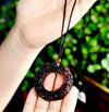 Obsidian Pixiu Ring Pendant with Six Syllable Mantra