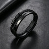 Handmade Leather Bracelet with Titanium Steel Buckle