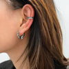 Copper Geometric Heart Line Hoop Earrings