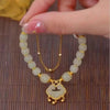 Rabbit and Flower Charm Bracelet, Gold-Tone Alloy Bead Jewelry