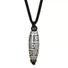 Tibet Nine-Eye Dzi Bead Pattern Copper Auspicious Clouds Wealth Necklace Pendant