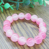 Ice Glass Bead Bracelet, Handmade Pastel Stretch Wristband