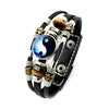 Yin Yang Leather Balance Bracelet, Multilayer Wrap Cuff