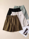 Women's Cotton Linen Shorts with Pockets