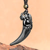 Natural Black Jade Dragon Tooth Pendant Necklace
