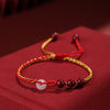 Red and Yellow Braided Cord Bracelet