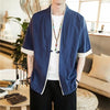 Men's Mid-length Coat Fall Simple Casual Cotton Linen Clothing