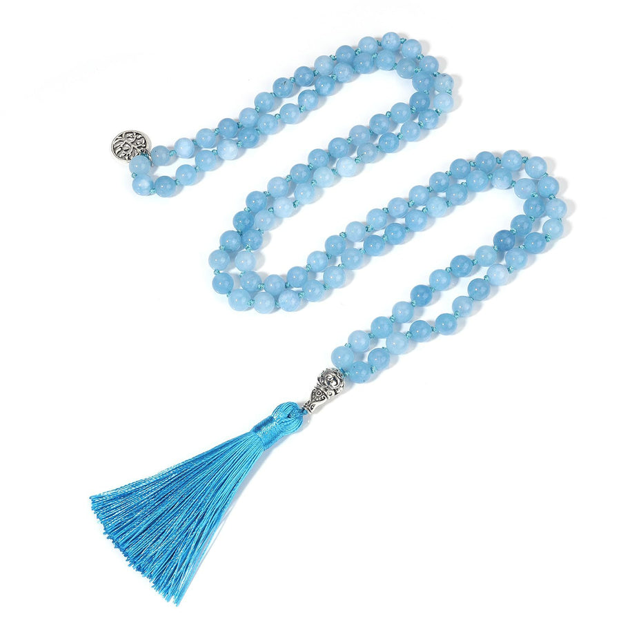 108 Bead Tassel Necklace Natural Stone Wrap Chain