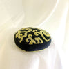 Handmade Singing Bowl Cushion, Embroidered Fabric Base