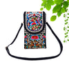Embroidered Canvas Crossbody Bag with Floral Motifs