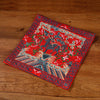Embroidered Tea Mat, Square Coaster with Dragon Phoenix