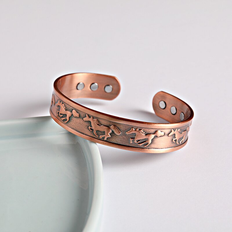 Year Of The Horse Copper Open Self Care Cuff Bracelet Bangle