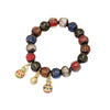 Liuli Glass Bead Bracelet with Fortune Charms