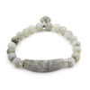 Quartz Love Heart Beads Bracelet with Gemstone Pendant