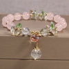 Crystal Charm Bracelet with Drop Pendant