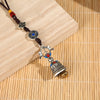 Handwoven Keychain with Prayer Wheel and Vajra Charms