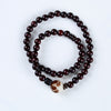 Lotus Carved Red Sandalwood Bracelet Double Wrap Protection Wood Beads