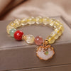 Natural Citrine White Jade Protection Charm Bracelet