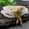 White Golden Jade Beads Bracelet and 108 Mala Necklace
