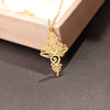 Stainless Steel Lotus Pendant Necklace in Gold or Silver Tone
