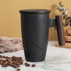 Ceramic Tea Cup with Infuser and Wooden Handle