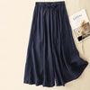 Women's Wide Leg Pants Summer Linen Cropped Trousers With Pockets
