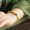 Copper Plated Auspicious Clouds Gourd Luck Bracelet Bangle