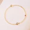 2mm Ultra-thin Citrine 14K Gold Plated Beads Protection Bracelet